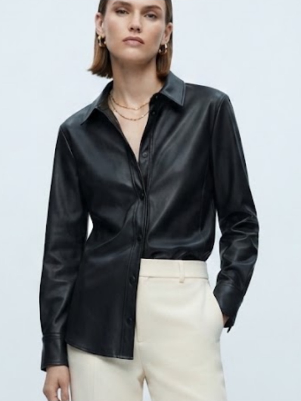 7 For All Manking Button Down Shirt in Black